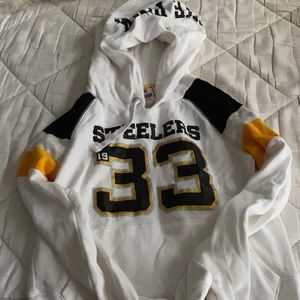 PINK cropped Steelers hoodie
